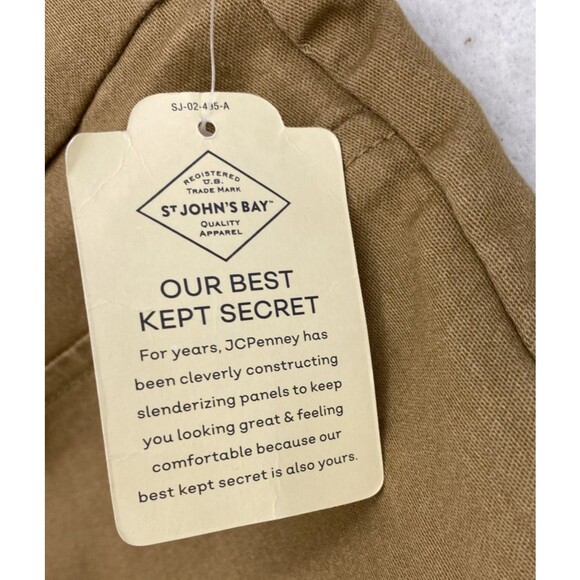 St. John’s Bay Women’s Ankle Pants Size 2 XS Hillcrest Tan Pull-On Slim Fit NWT - Picture 4 of 11